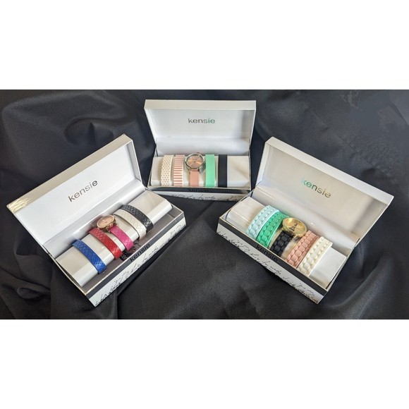 Kensie Accessories - Lot of (3) Kensie Watch Variety Gift Set with Silicone Interchangeable Bands NEW